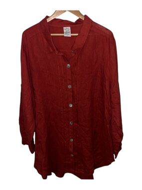Like New Match Point Linen Tunic, 1X-2X
